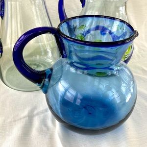 Blue Glass Pitcher